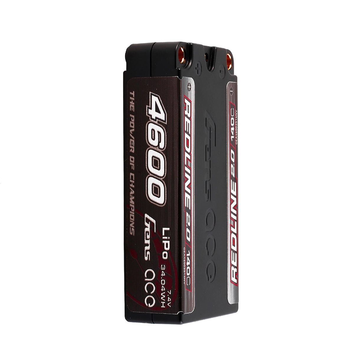 Redline 2.0 Shorty Hardcase LiPo Battery, 5mm Bullet, 7.4V 2S 4600mAh 140C