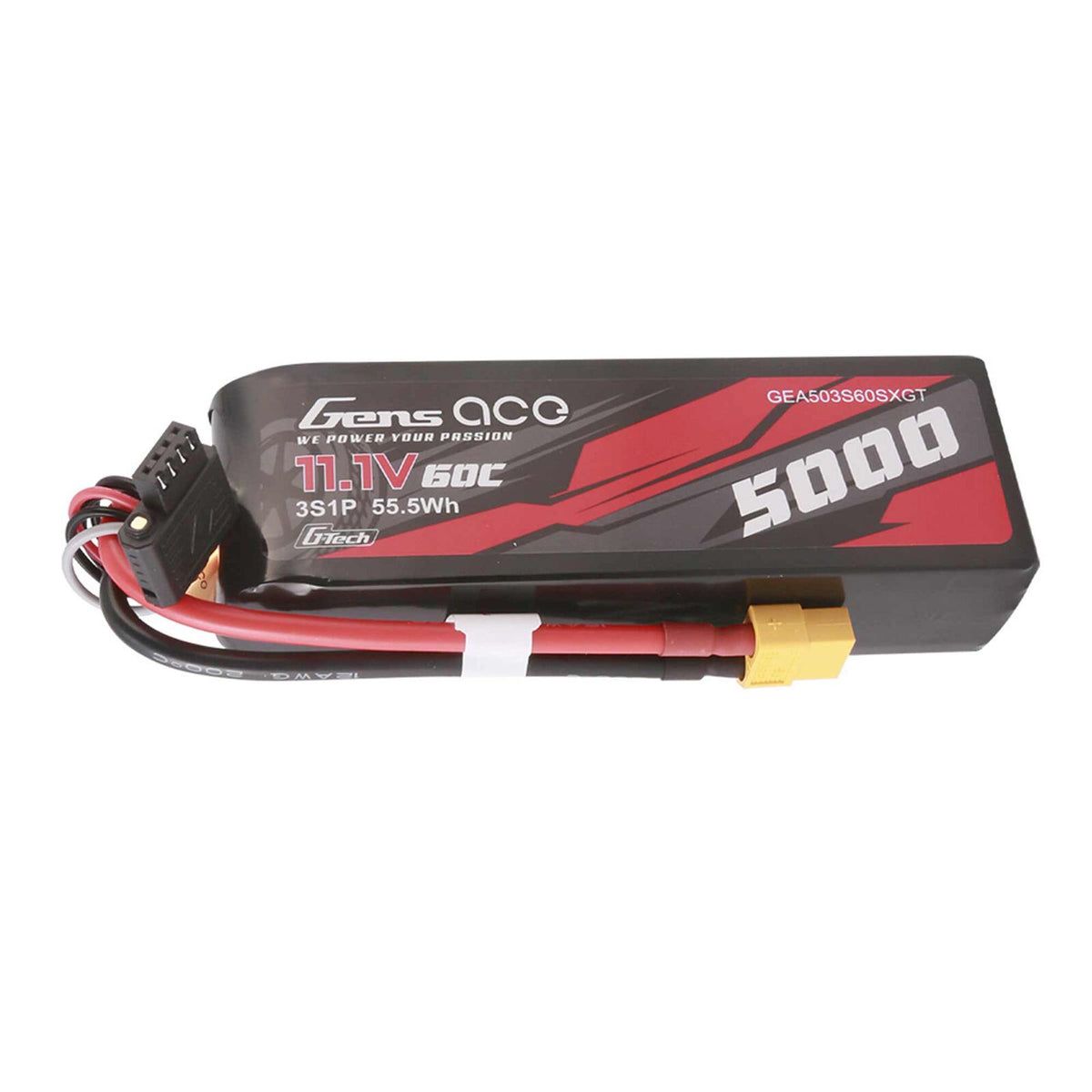 GEA503S60X6GT 503S60X6GT XT60 3S 11.1V G-Tech Smart LiPo Battery, 60C 5000mAh