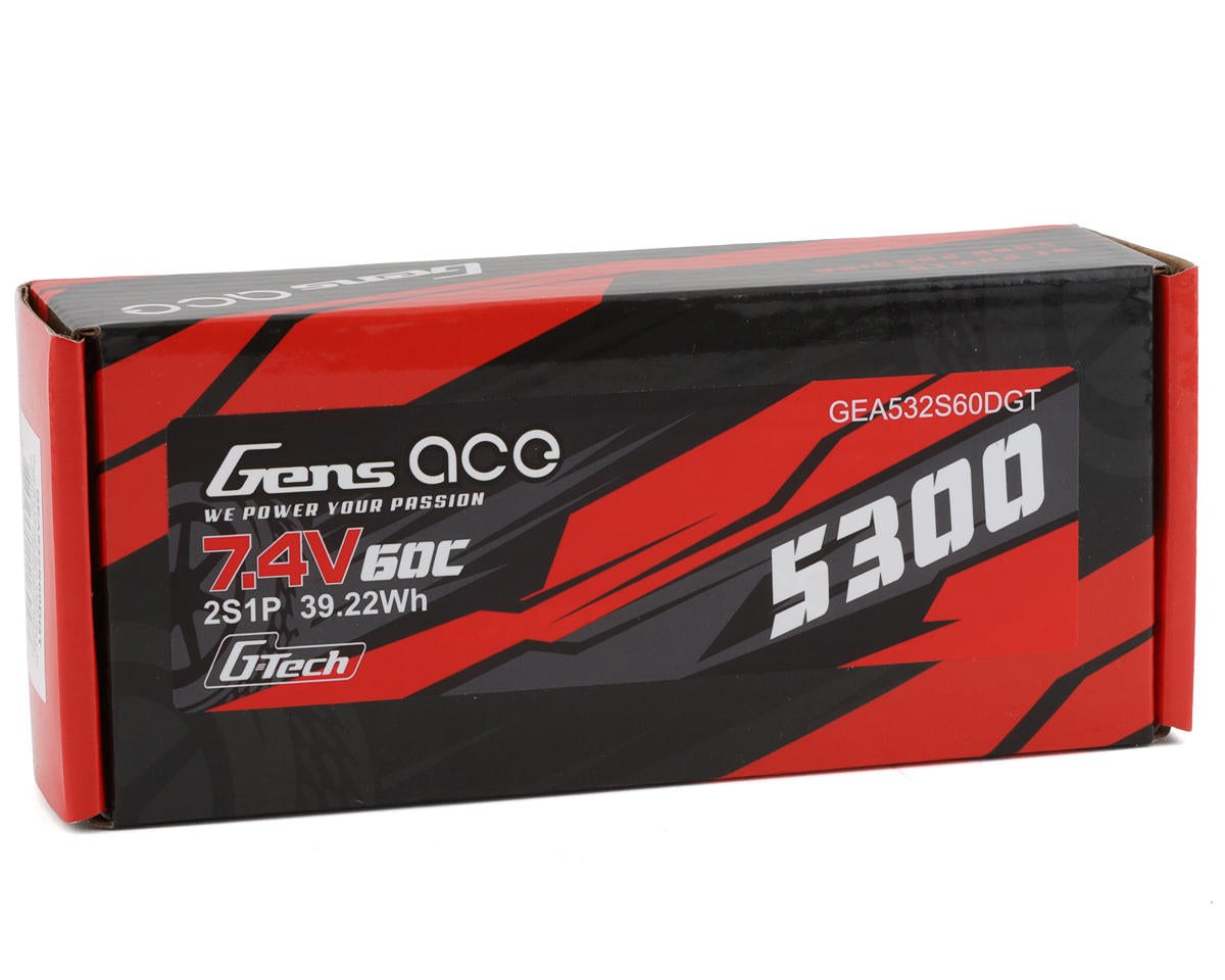 Gens Ace 2S G-Tech Smart LiPo Battery w/ T-Style, 5300mAh 60C, 532S60DGT