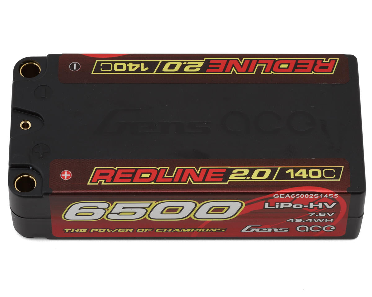 GEA65002S14S5 65002S14S5 Gens Ace Redline 2.0 2S Shorty LiHV Battery, 6500mAh 140C, 65002S14S5