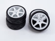 GRC124 GRC124 USGT (Non-Belted) Pre-Glued Tires on 6 Spoke Wheel, White (4)