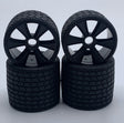GRC142B GRC142B GR12 Type 12 Rubber 1/12 Tires, Black Wheel (4)
