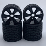 GRC142B GRC142B GR12 Type 12 Rubber 1/12 Tires, Black Wheel (4)