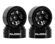 INJW7001BK-18 W7001BK-18 D18 Aluminum 6-Spoke Beadlock Wheels, 0.7in, Black (4)