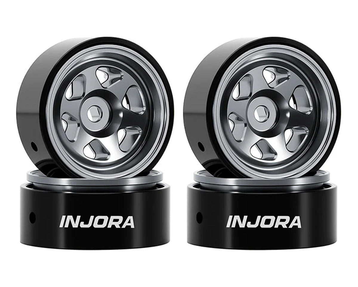 INJW7001TI-18 W7001TI-18 D18 Aluminum 6-Spoke Beadlock Wheels, 0.7in, Titanium (4)