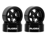 INJW7002BK-18 W7002BK-18 D18 Aluminum 5-Spoke Beadlock Wheels, 0.7in, Black (4)