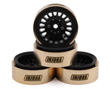 INJYQW-1109BK YQW-1109BK 1.0 Plus Brass Beadlock Wheels, -3.75mm Offset (4)
