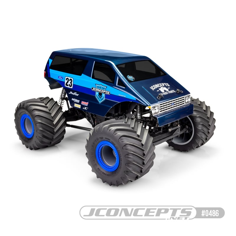 JCO0486 0486 1985 Ford Aerostar Racer 12.5-13" WB Monster Truck Body, Clear