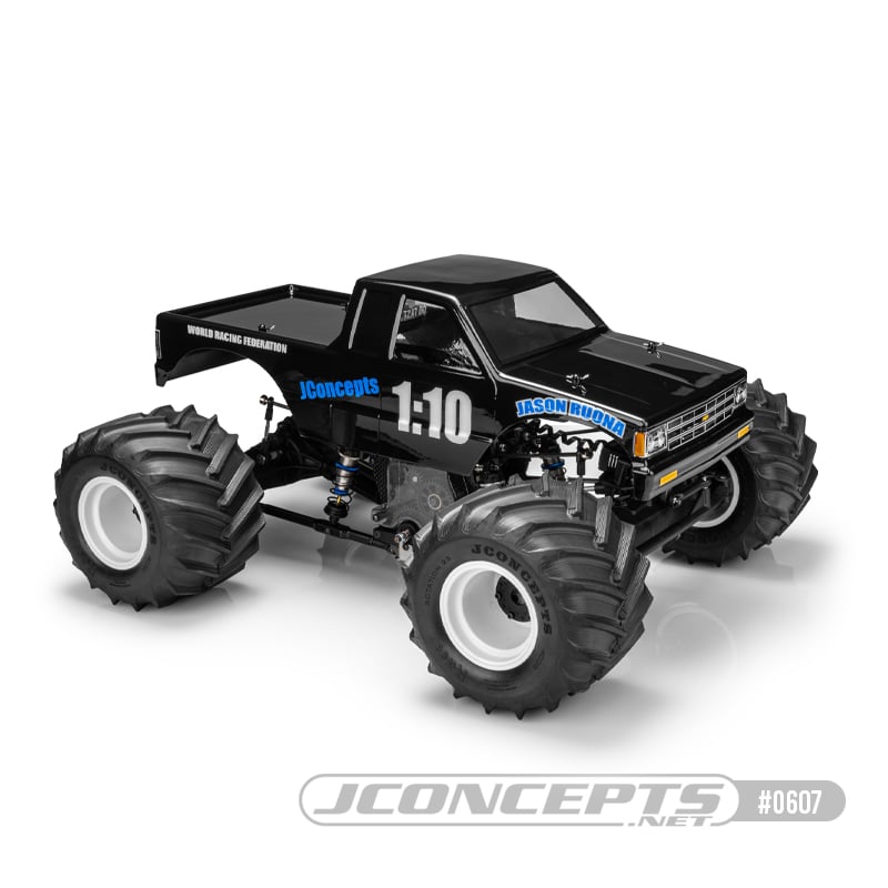 JCO0607 0607 1990 Chevy S10 Extended Cab 13" WB Monster Truck Body, Clear