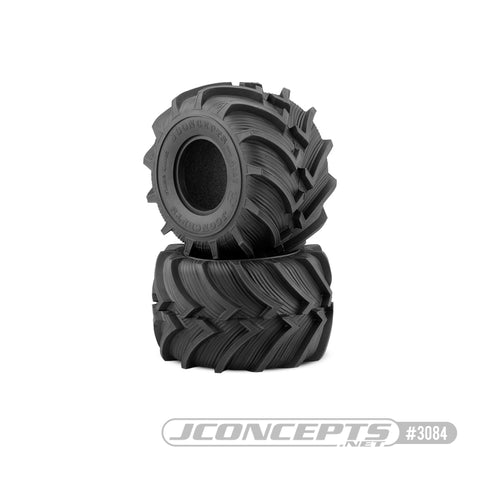 JConcepts 3084-00 Fling Kings 2.6x3.8in Monster Truck Tires, Yellow Comp. (2)
