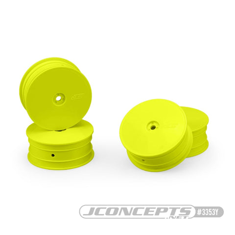 JConcepts 3353Y Mono 1/10 4WD Buggy Front Wheel, Yellow (4)