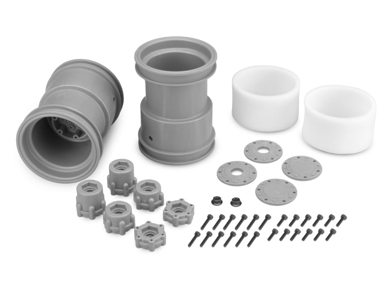 JCO3377S 3377S Tribute 2.6in Monster Truck Wheel, Silver (2)