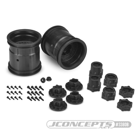JConcepts 3380B Midwest 2.2in Monster Truck Wheel, Black (2)