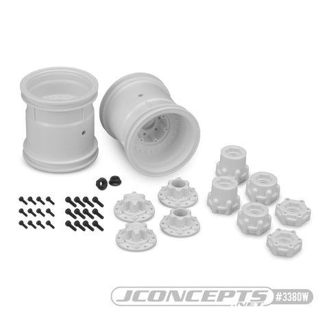 JConcepts 3380S Midwest 2.2in Monster Truck Wheel, Silver (2)