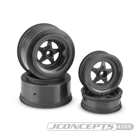 JConcepts 3387B Startec Street Eliminator F&R Drag Race Wheel, Black (4)