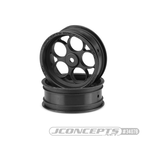 JConcepts 3407B Coil Street Eliminator Front Drag Race Wheel, Black (2)