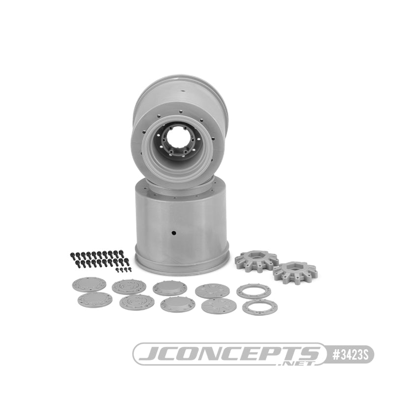 JCO3423S 3423S Aggressor 2.6x3.8mm ERevo / Kraton MT Wheel, Silver (2)