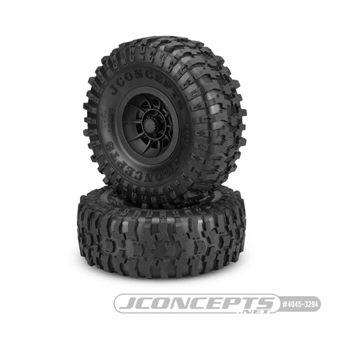 JConcepts 4045-3294 Tusk 2.9in Pre-Glued Tires, Hazard Wheels, SCX6 (2)