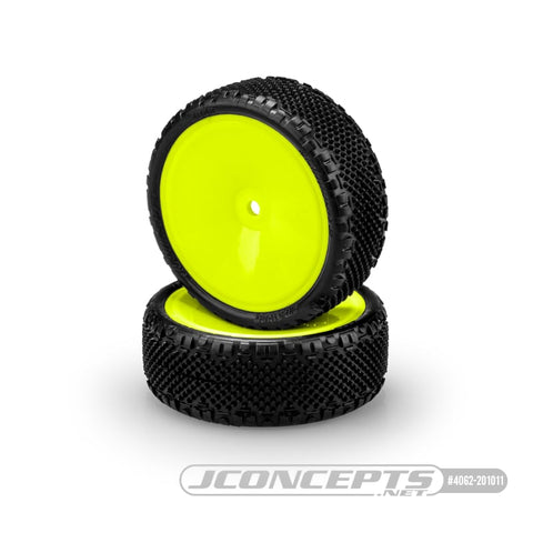 JConcepts 4062-201011 Wide Pin Swag Pre-Glued WD Buggy Front Tire, Yellow (2)