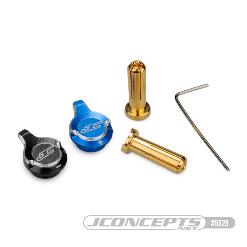 JCO5029 5029 Battery Plug Pull Set w/ 2 5mm Bullet Connectors, Blue & Black