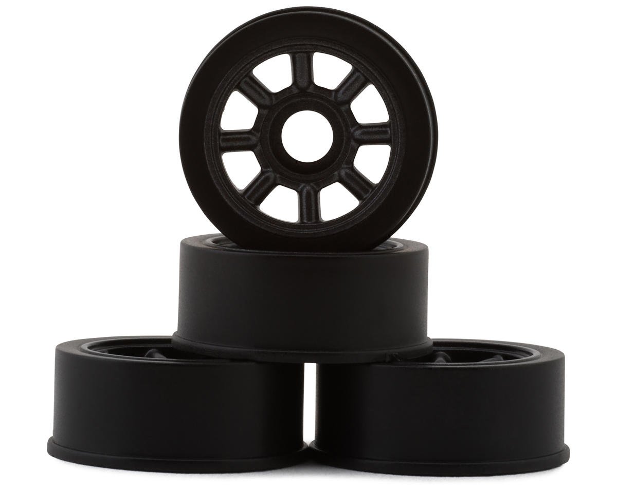 KYOMZH020GM MZH020GM Mini-Z RWD Watanabe 8 Spoke Wheels, 0mm Offset, Black (4)