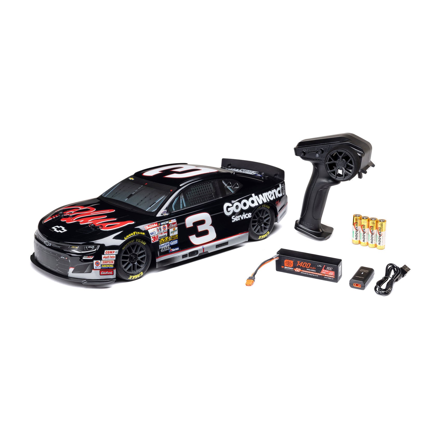 LOSF1122503 LOSF1122503 NASCAR Chevy ZL1 1/12 Stock Car RTR, Dale Earnhardt #3