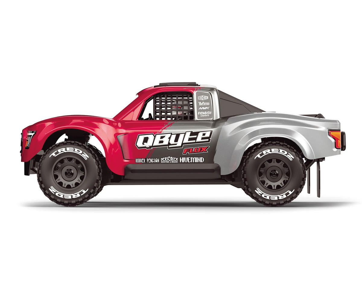 QByte SC Flux Brushless 4WD 1/12 Short Course Truck RTR Combo, Red