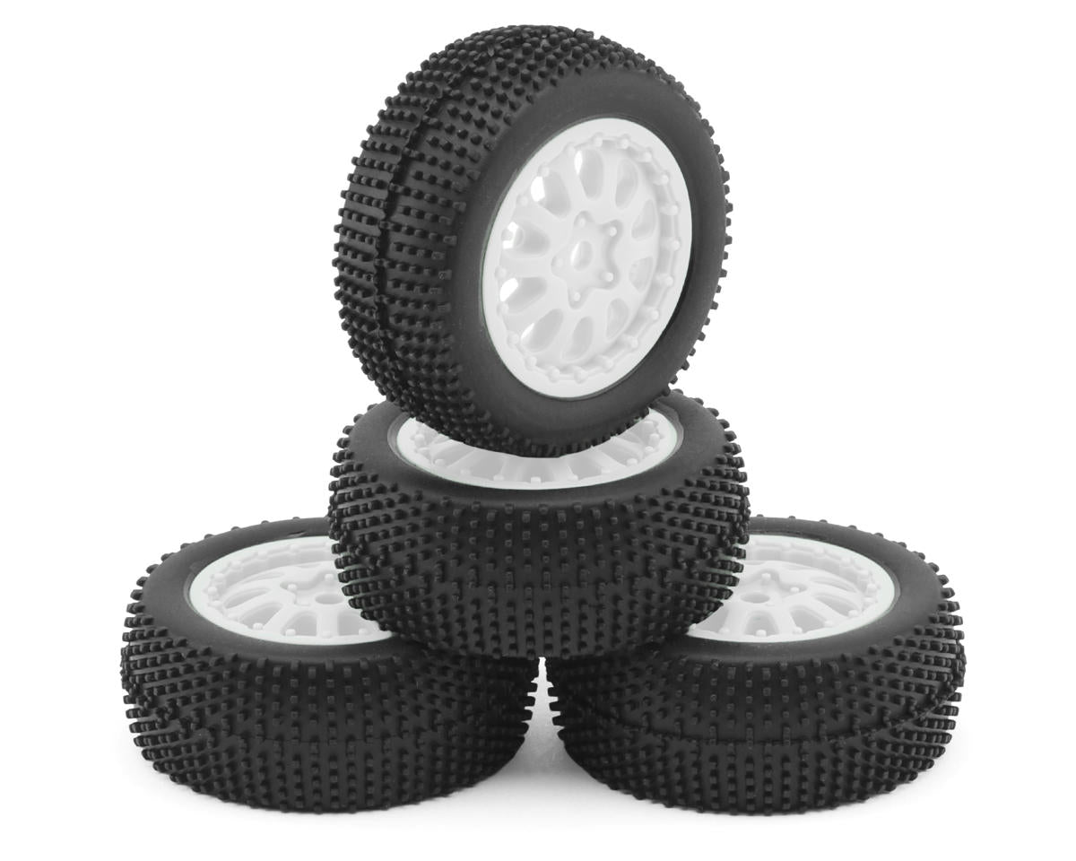 MVK151530 151530 Microbe SC Sidepin Pre-Mounted Short Course Tires Set, White (4)