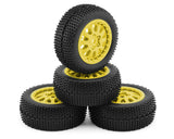 MVK151531 151531 Microbe SC Sidepin Pre-Mounted Short Course Tires Set, Yellow (4)