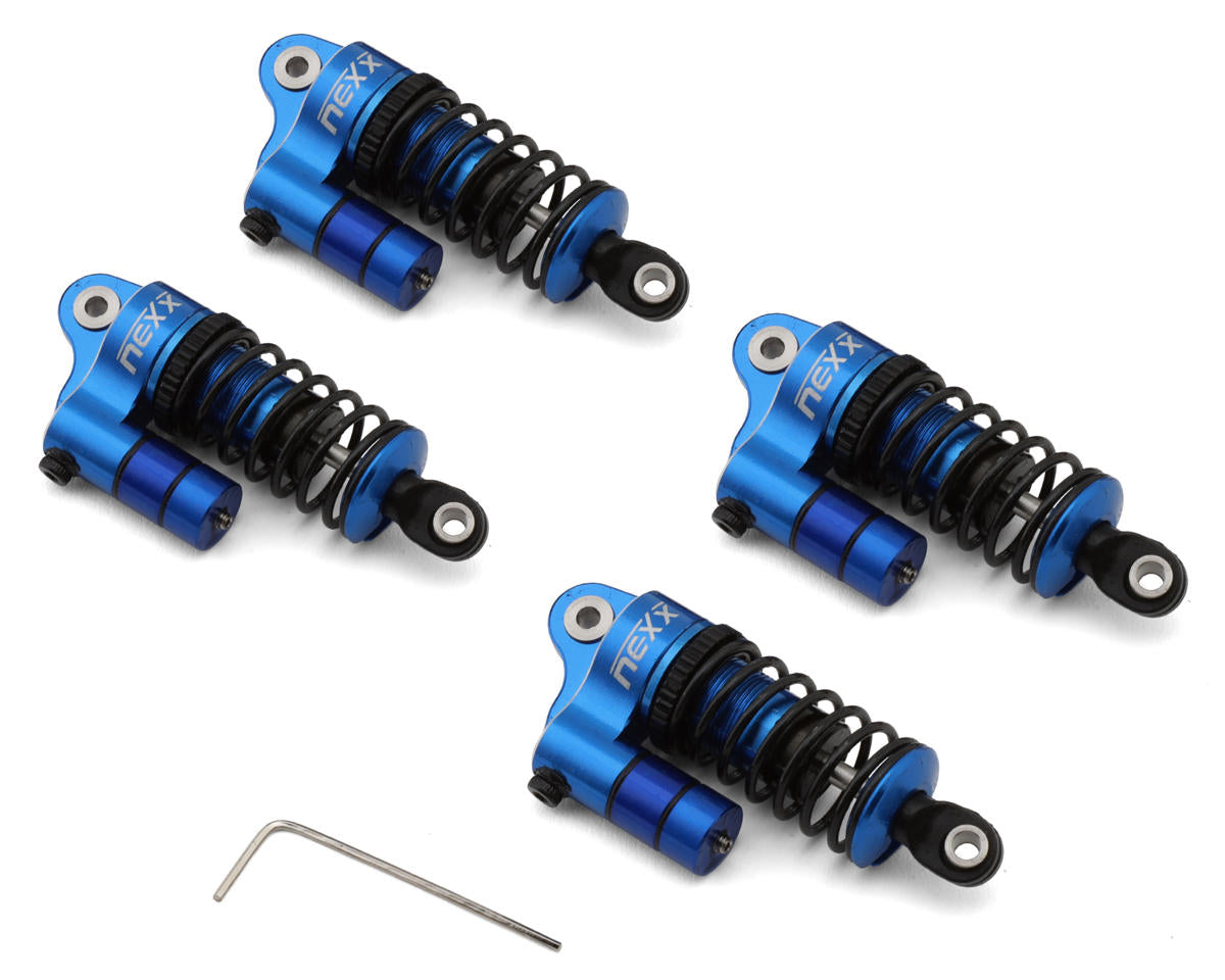 NX-471-BL NX-471-BL Losi NASCAR Aluminum Oil-Filled Threaded Reservoir Shocks, Blue (4)