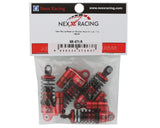 Losi NASCAR Aluminum Oil-Filled Threaded Reservoir Shocks, Red (4)