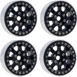 PHB5050BLACK PHP5050BLACK B1 Aluminum 1.9 Beadlock Wheels, 9mm Hubs, Black (4)