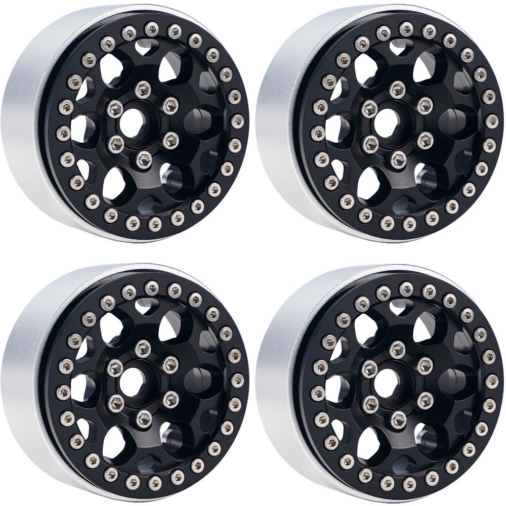 PHB5052BLACK PHB5052BLACK B3 Aluminum 1.9 Beadlock Wheels, 9mm Hubs, Black (4)