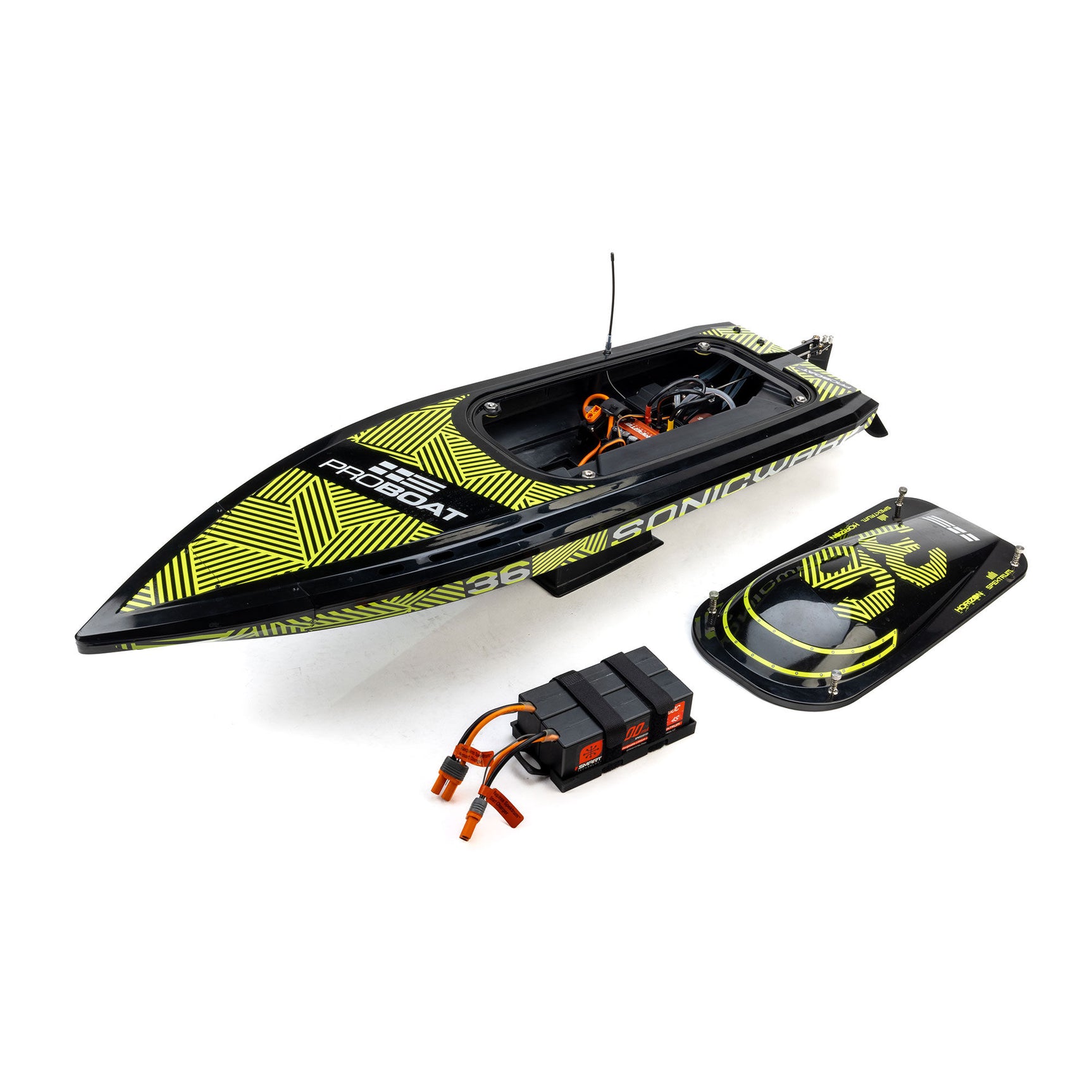 Sonicwake 36in V3 Self-Righting V-Hull Boat RTR, Black