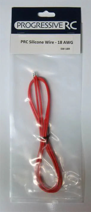 PRGSW-18R SW-18R High Strand Silicone Wire, 18 gauge (3ft), Red