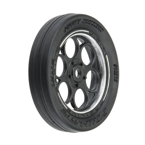 Pro-Line 10219-10 Mini Drag 1/16 Front MTD Tires, Black/Silver (2)