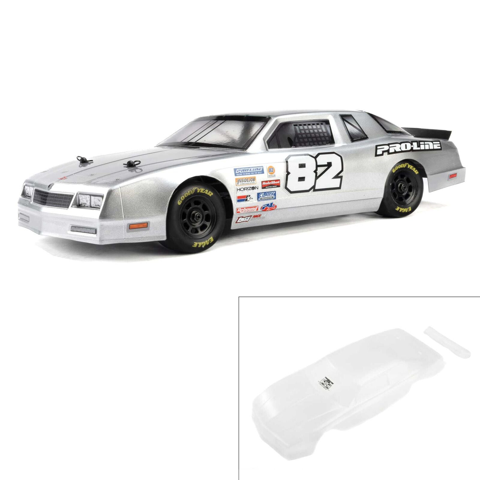 PRO370817 PRO370817 1986 Chevy Monte Carlo Pre-Cut Body for Losi NASCAR, Clear