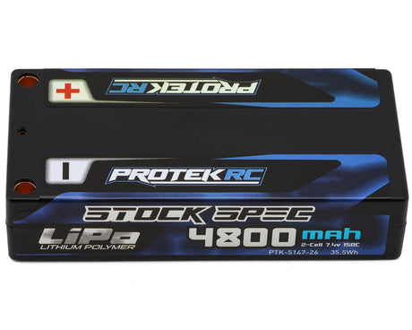 PTK-5147-26 PTK-5147-26 Stock Spec Low IR Si-G 7.4V 2S Shorty LiPo Battery, 4800mAh 150C