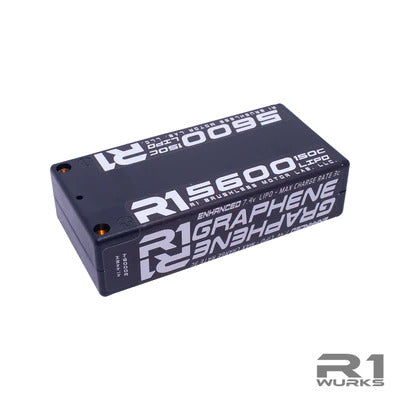 R1 Wurks 030006-5 Graphene Shorty 7.4v 2S LiPo Battery, 5600mAh 150C