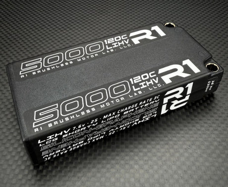 R1W030041 030041 Silicone Graphene 7.6V 2S Shorty LiPo Battery, 5000mAh 120C
