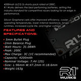 Silicon Graphene 2S ULCG Shorty LiPo Battery w/ 5mm Bullets, 7.4V 4200mAh 200C