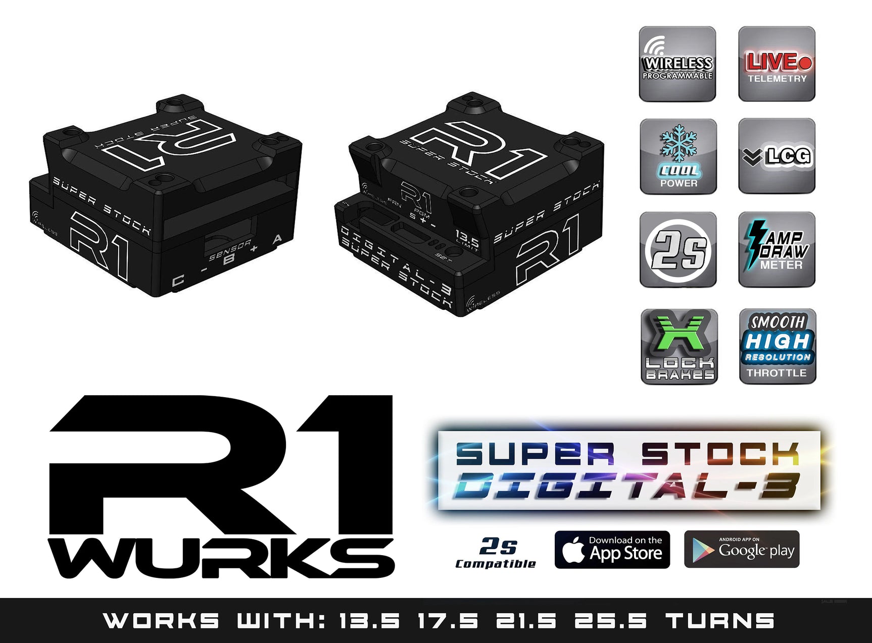 R1W040013 040013 Super Stock 2S Digital 3 ESC
