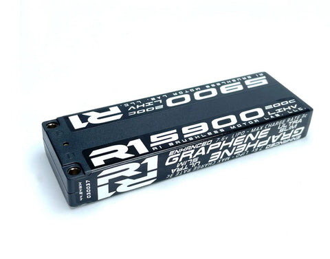 R1 Wurks 300037 Enhanced Graphene Ultra Slim 7.6v 2S LiPo Battery 5900mAh 200C