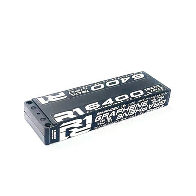 R1 Wurks 30015-5 Graphene Ultra Slim 7.4v 2S LiPo Battery, 6400mAh 150C