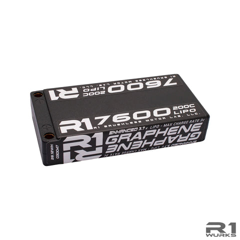 R1 Wurks 30047 Enhanced Graphene 3.7v 1S LiPo Battery, 200C 7600mAh