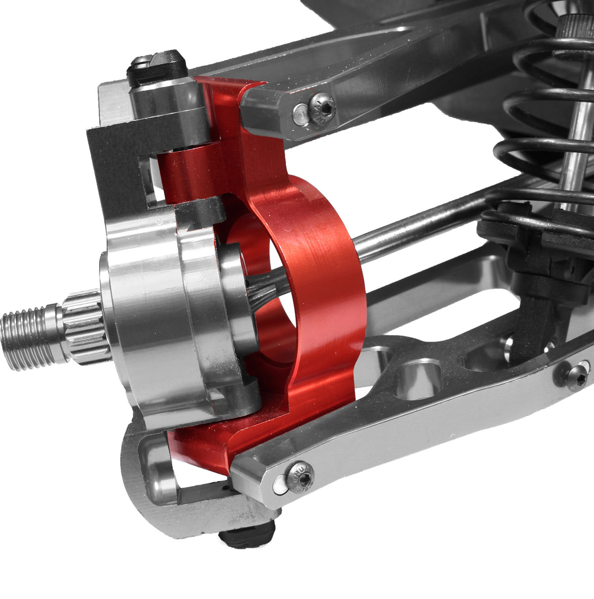 RCE1901R RCE1901R Front Aluminum Hub Carrier Set, Red, X-Maxx