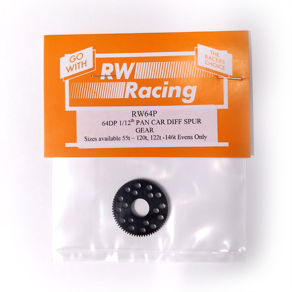 RWR-RW64P-73T RW64P-73T Ultralight Machined Pan Car Spur Gear, 64P 73T