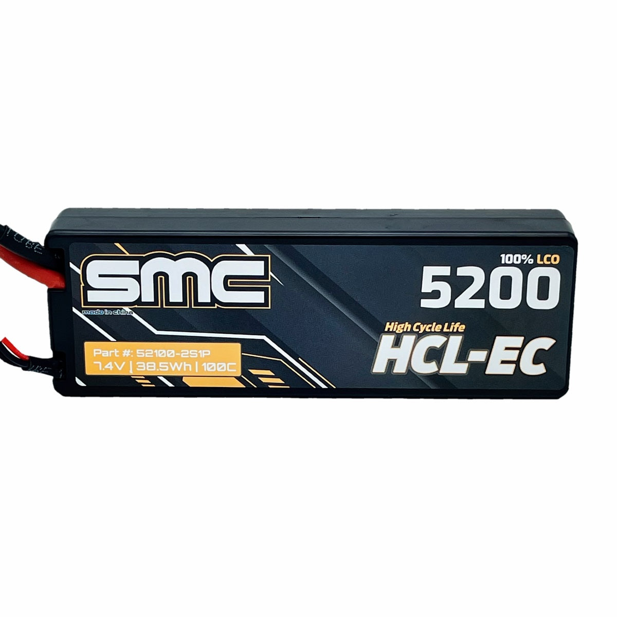 SMC52100-2S1P-T 52100-2S1P-T HCL-EC 7.4V 2S Hardcase LiPo Battery, 5200mAh 100C w/ Deans/T-Plug