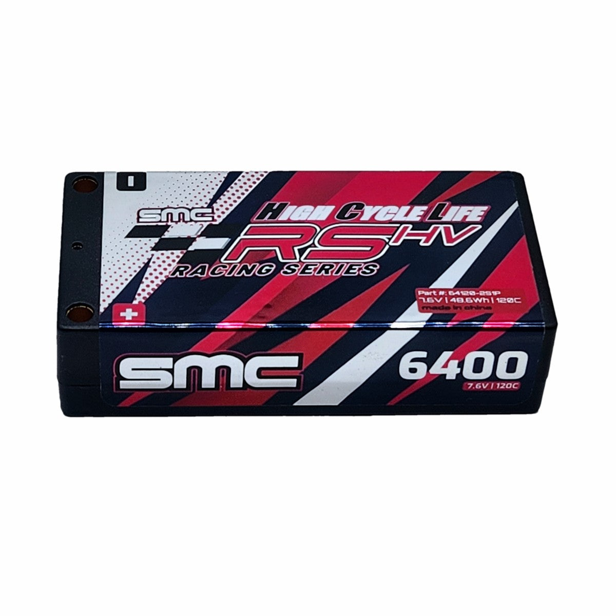SMC64120-2S1P 64120-2S1P HCL-RS 7.4V Shorty LiPo Battery, 6400mAh 120C w/ 5mm Bullets