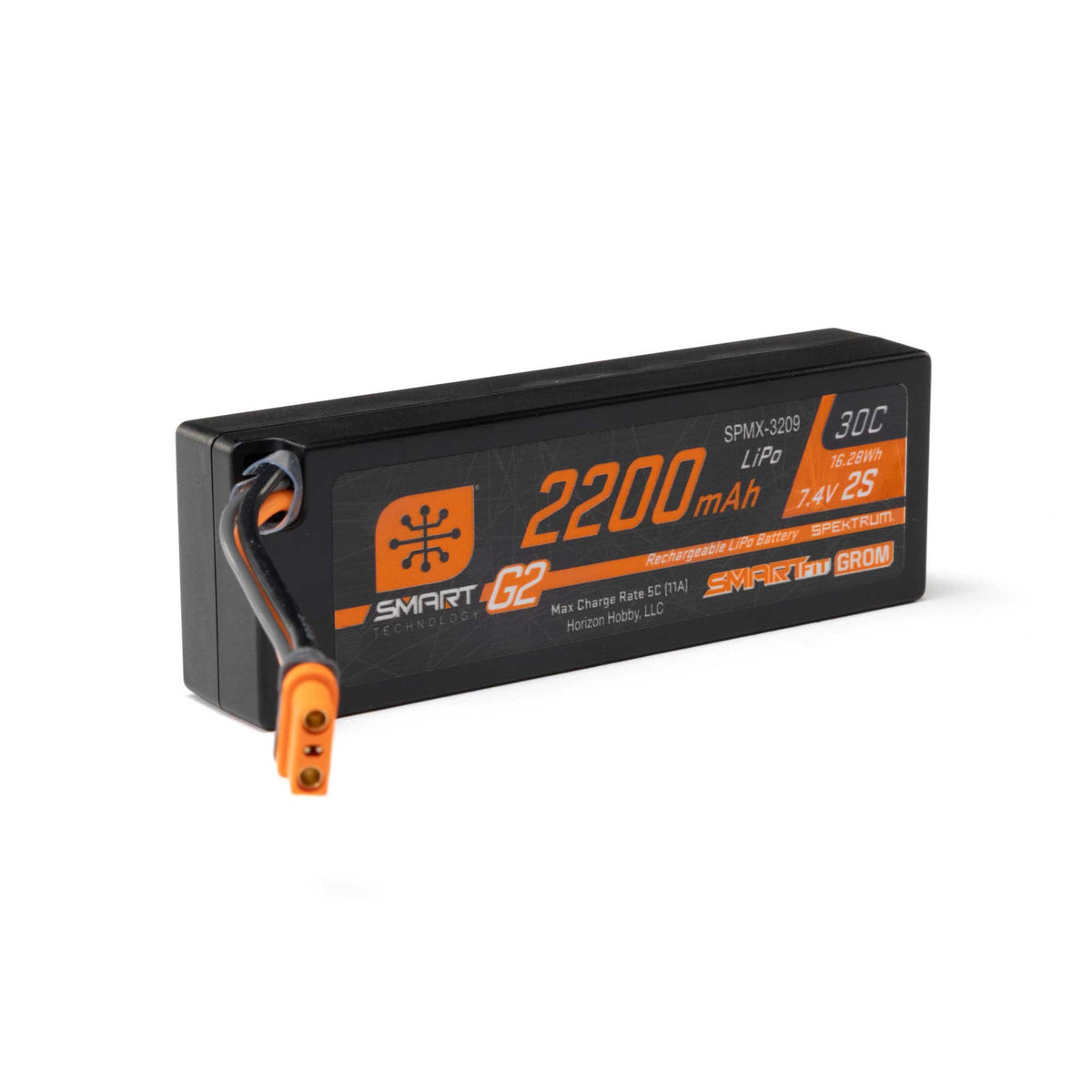 GROM Smart G2 2S LiPo Battery w/ IC2 Connector, SmartFit Hard Case, 7.4V 2200mAh 30C
